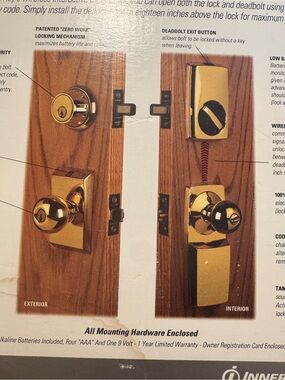 InnerKey Digital Lock Response Deadbolt Georgian 3310 Antique Brass VTG NOS 
New